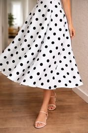 Image of Alexis | Dames Mouwloze A-lijn Midi Jurk