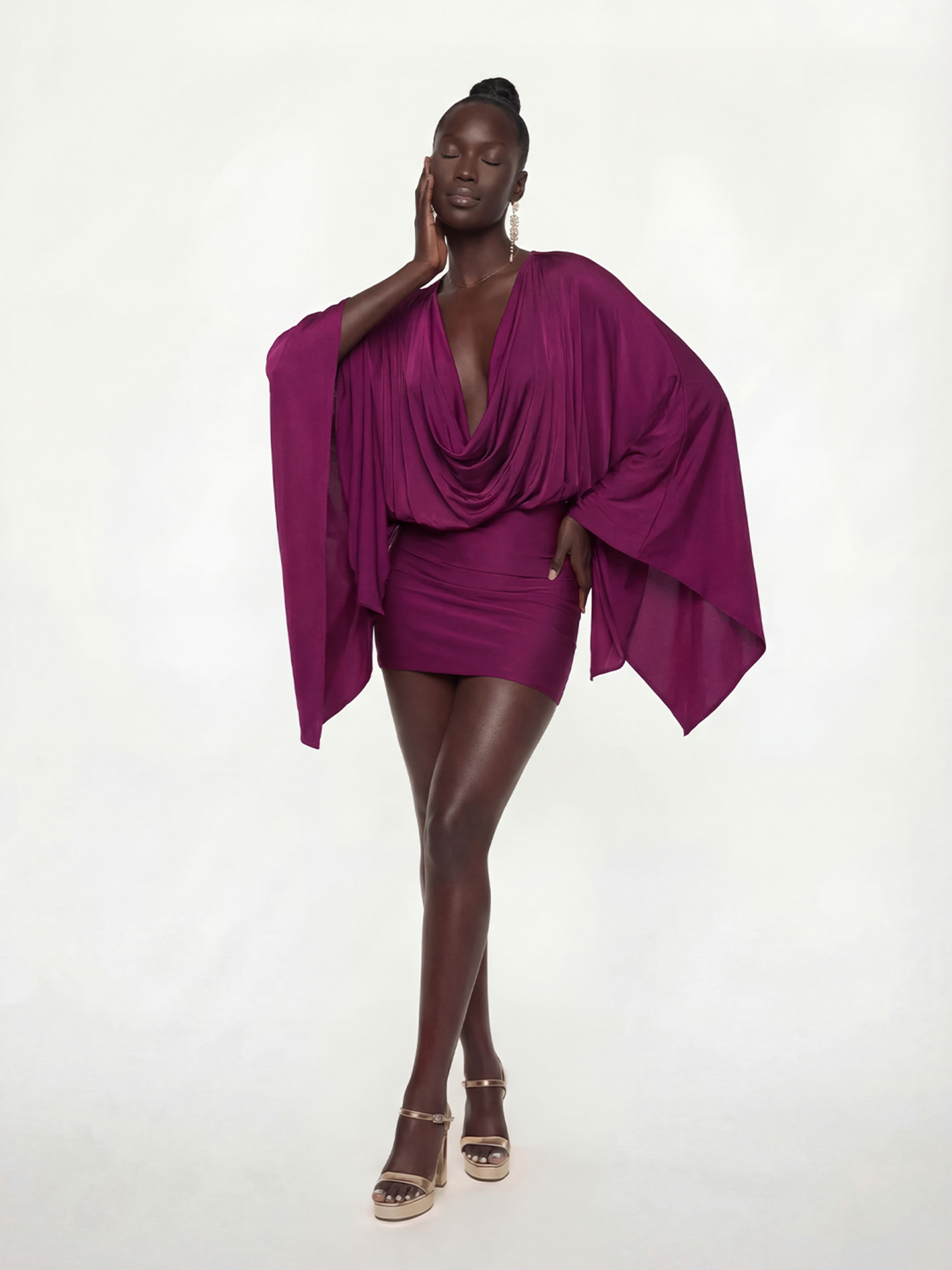 Alvita Jurk in Paars - Eleganté Midi Maxi