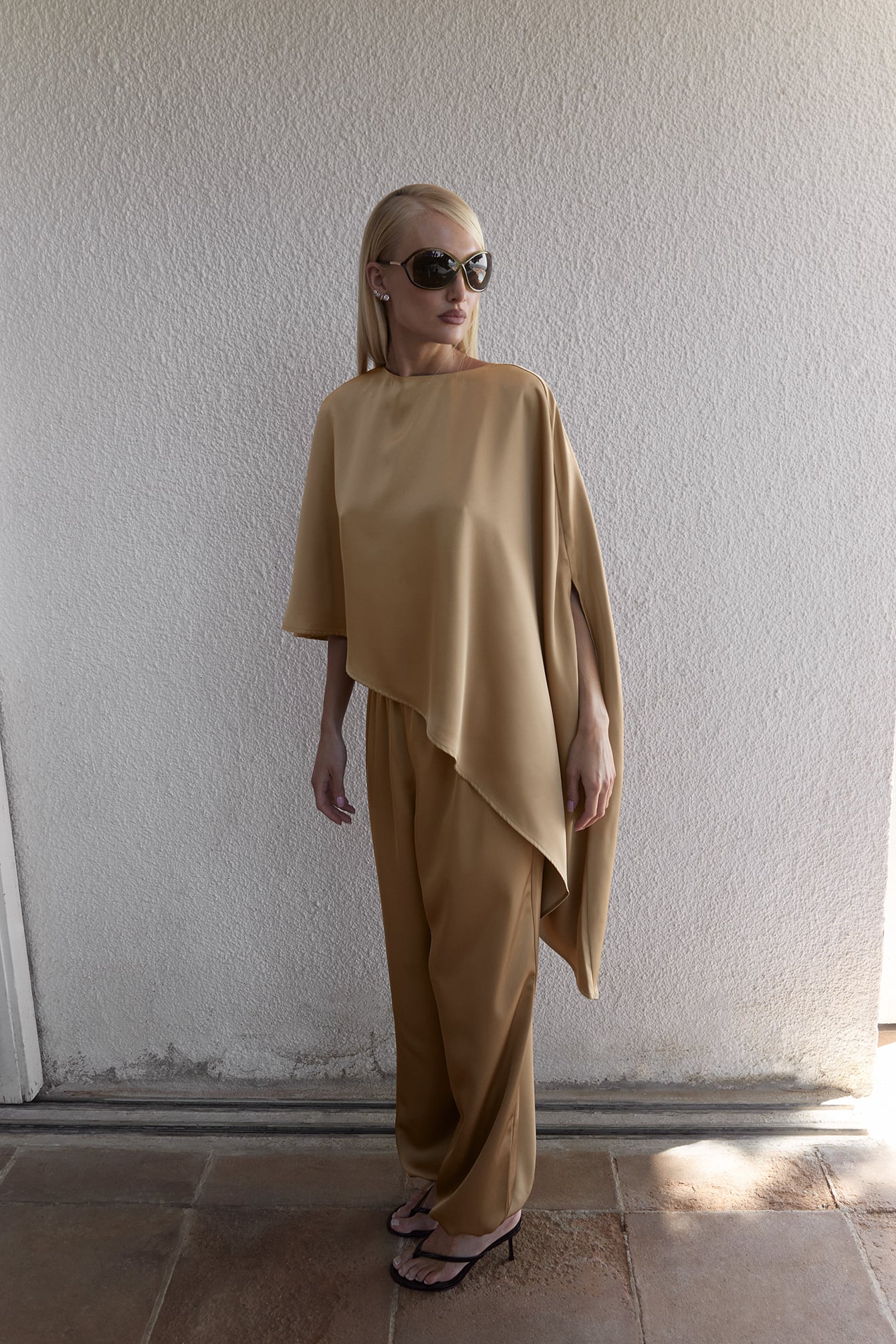 Asymmetrische Satijnen Top voor Dames
