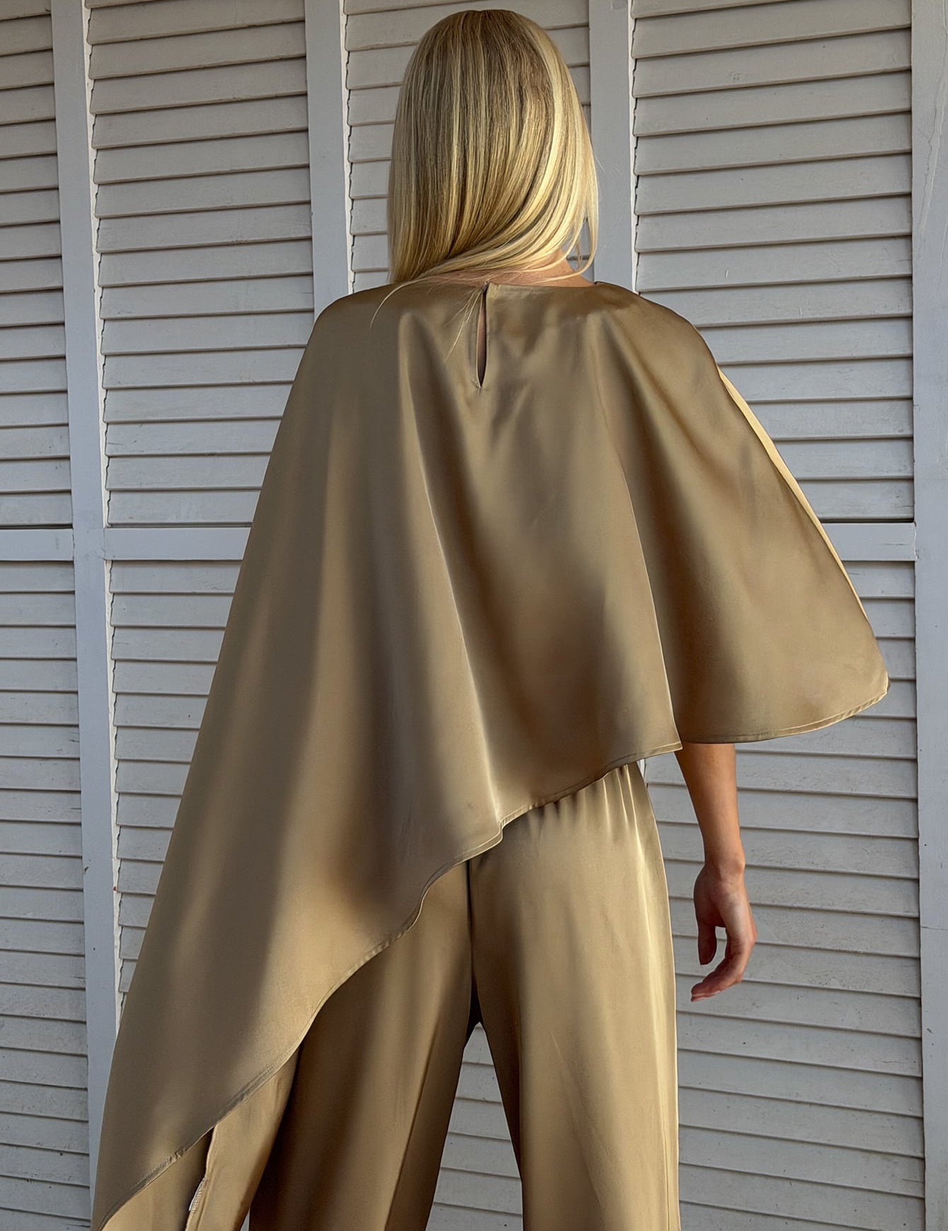Asymmetrische Satijnen Top voor Dames