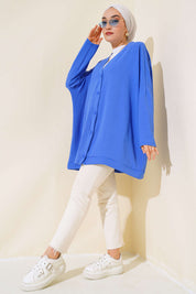 Rania Marineblauw Ayrobin Geknoopte Cardigan