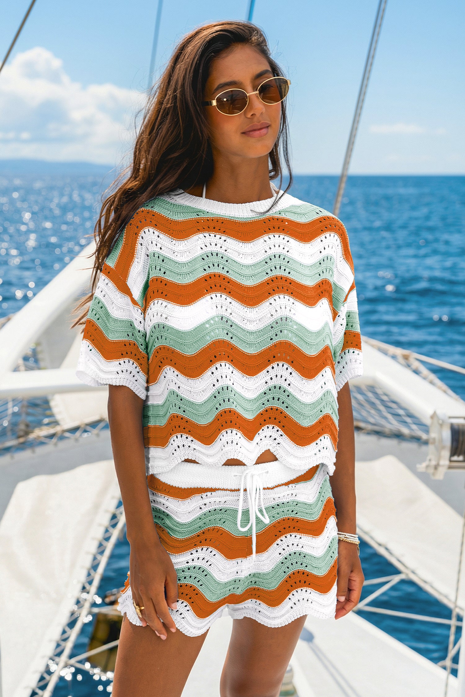Striped Cover-Up Top voor Strand en Stad