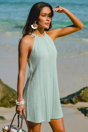 Mintgroene Mini-jurk met Frisse Zomerse Look