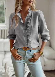 blouse-dames-ruches-kraag-gestreept-feminine