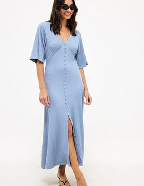 Midi-jurk met knoopdetail | Vrouwelijk & Comfortabel