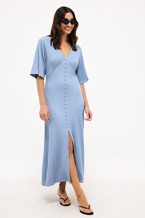 Midi-jurk met knoopdetail | Vrouwelijk & Comfortabel