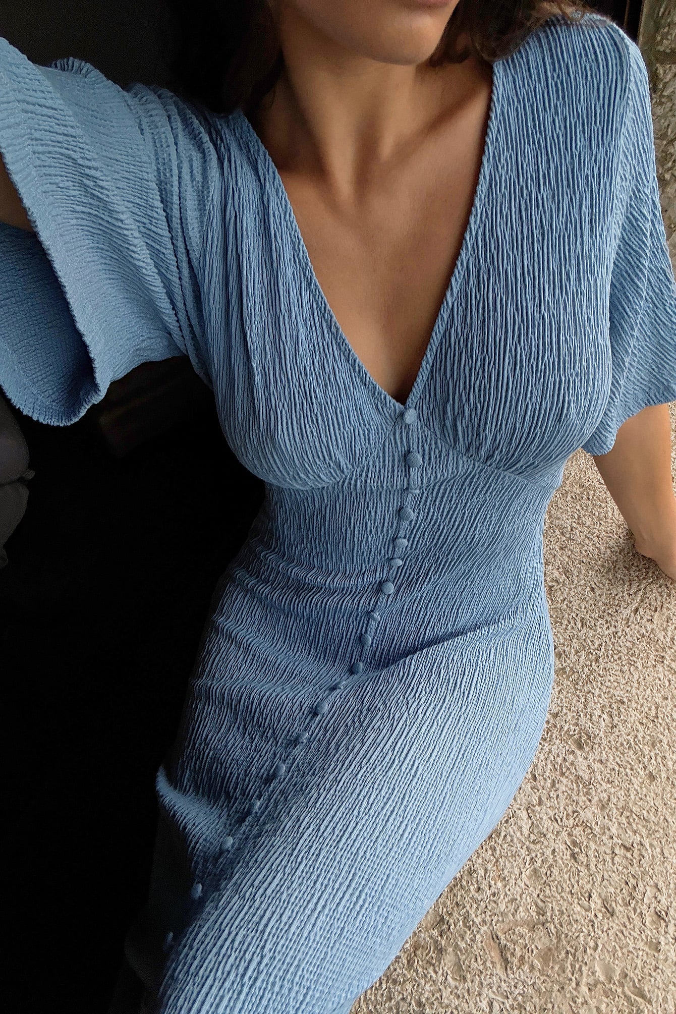Midi-jurk met knoopdetail | Vrouwelijk & Comfortabel