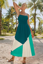 Sunny Honey Colorblock Maxi Jurk – Zomerse Stijl