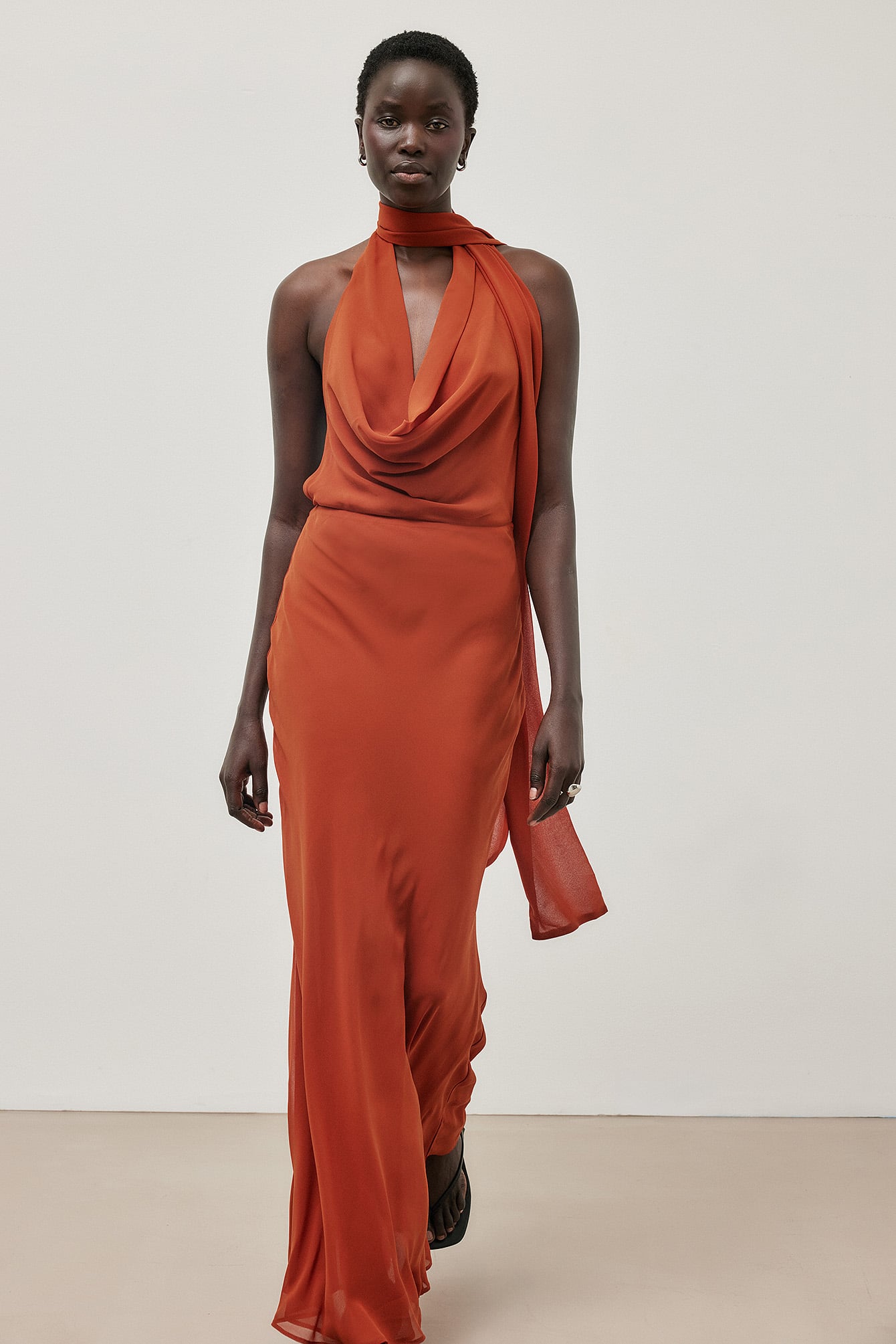 Chiffon Waterval Sjaal Maxi Jurk