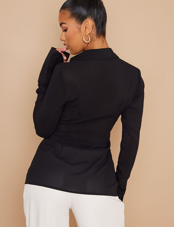 Chiffon Blouse Fitted - Elegante Basisblouse