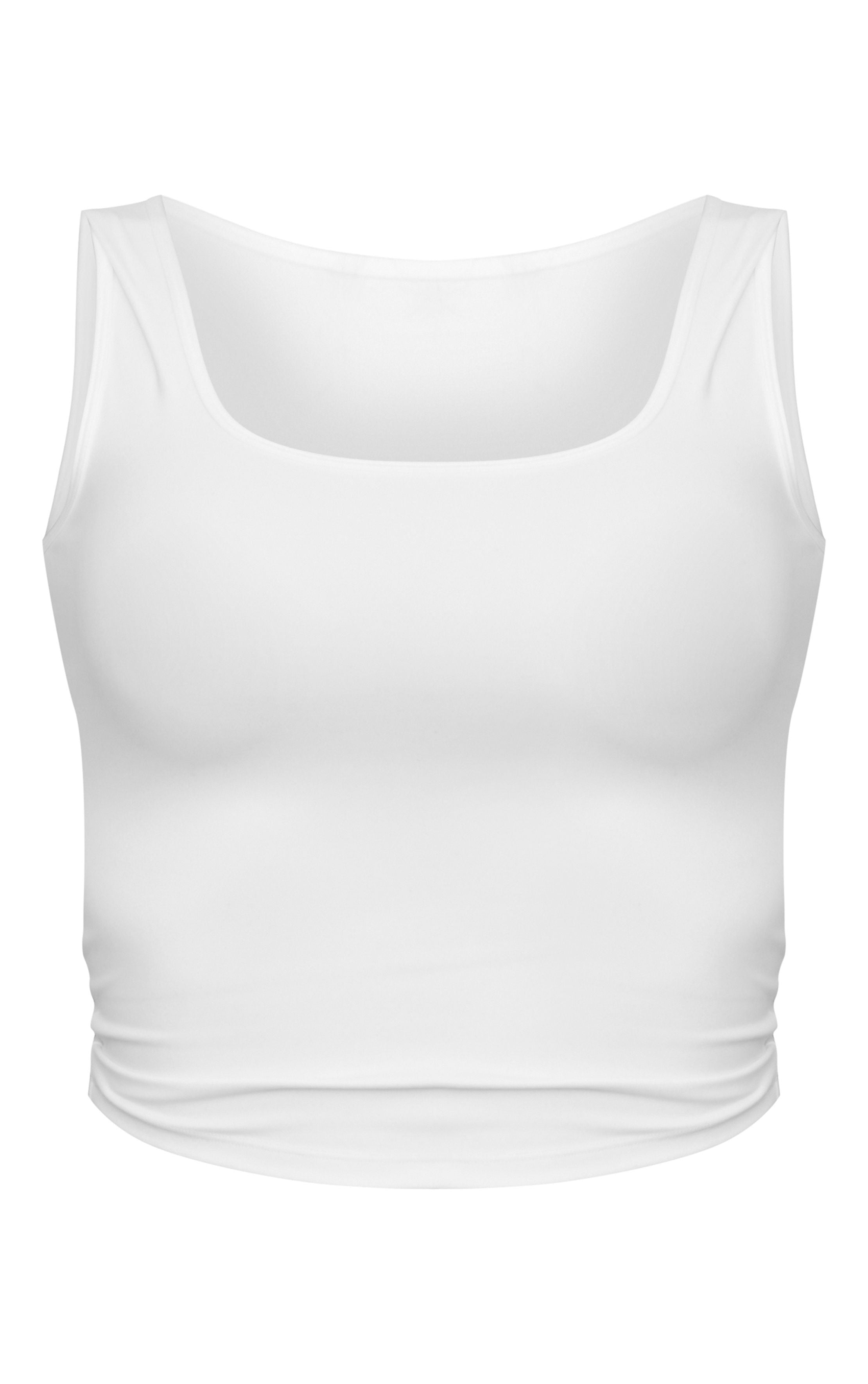 Contour Top met Scoop Neck - Slim Fitted Mouwloos Shirt
