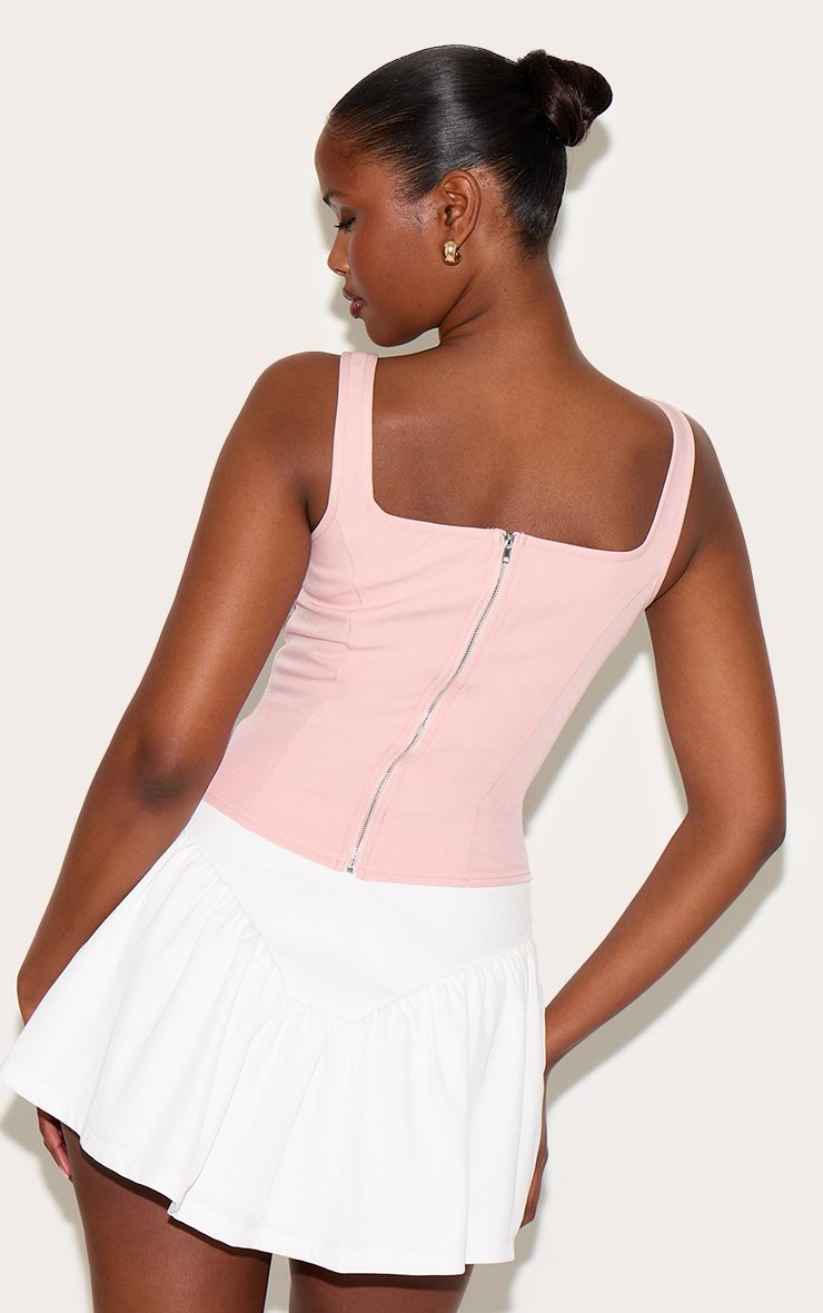 Geboende Longline Corset met Dip Hem