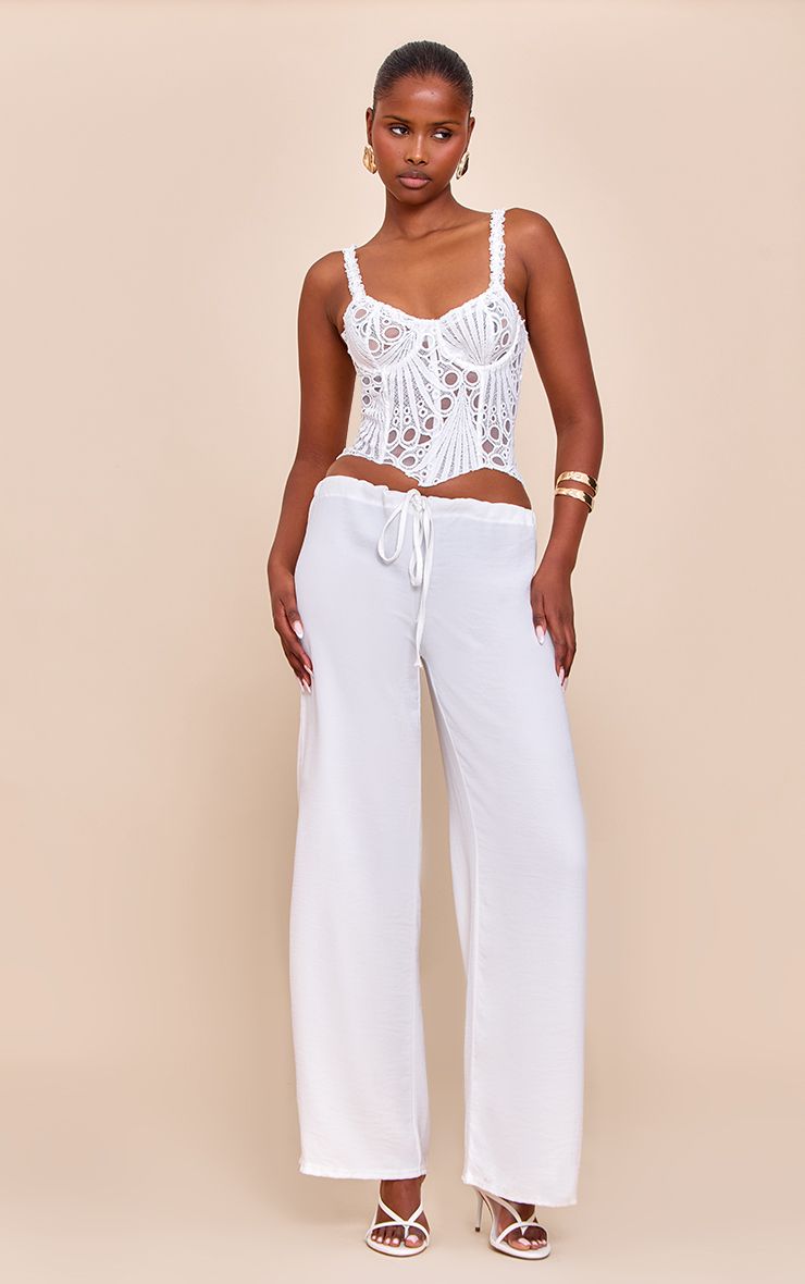 Strappy Bloemenprint Kant Corset - Doorschijnend