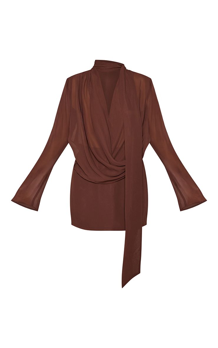 Chiffon Mini Jurk met Cowl Drape Hals - Elegante Avondstijl