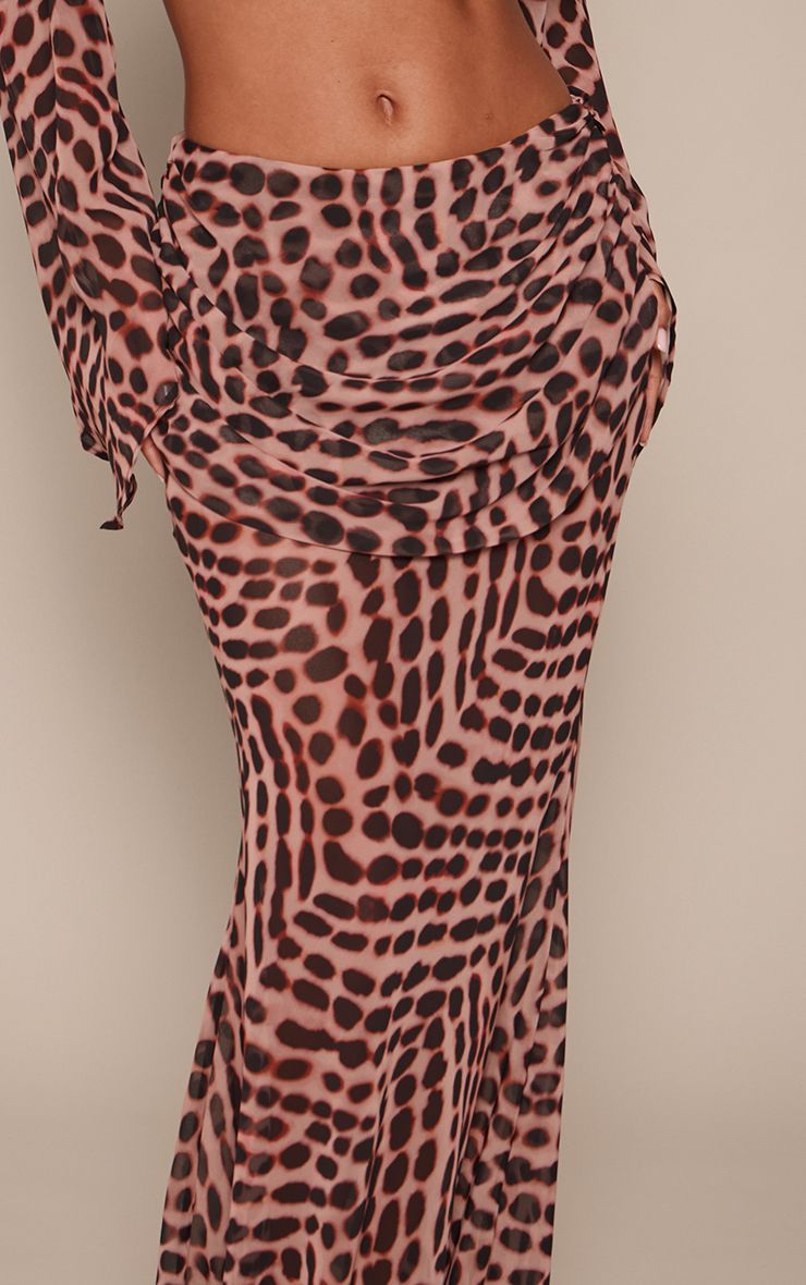 Abstract Print Chiffon Set met Draperiering