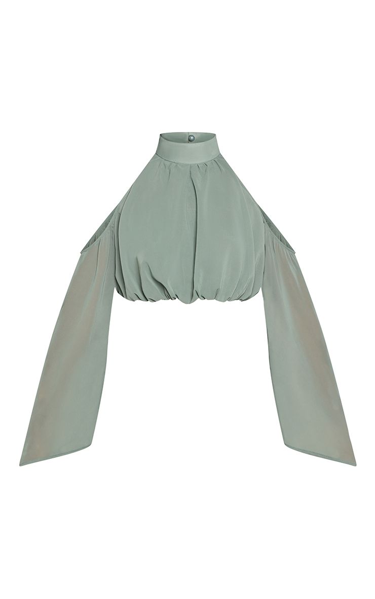 Chiffon Cold Shoulder Crop Top - Elegant Setje