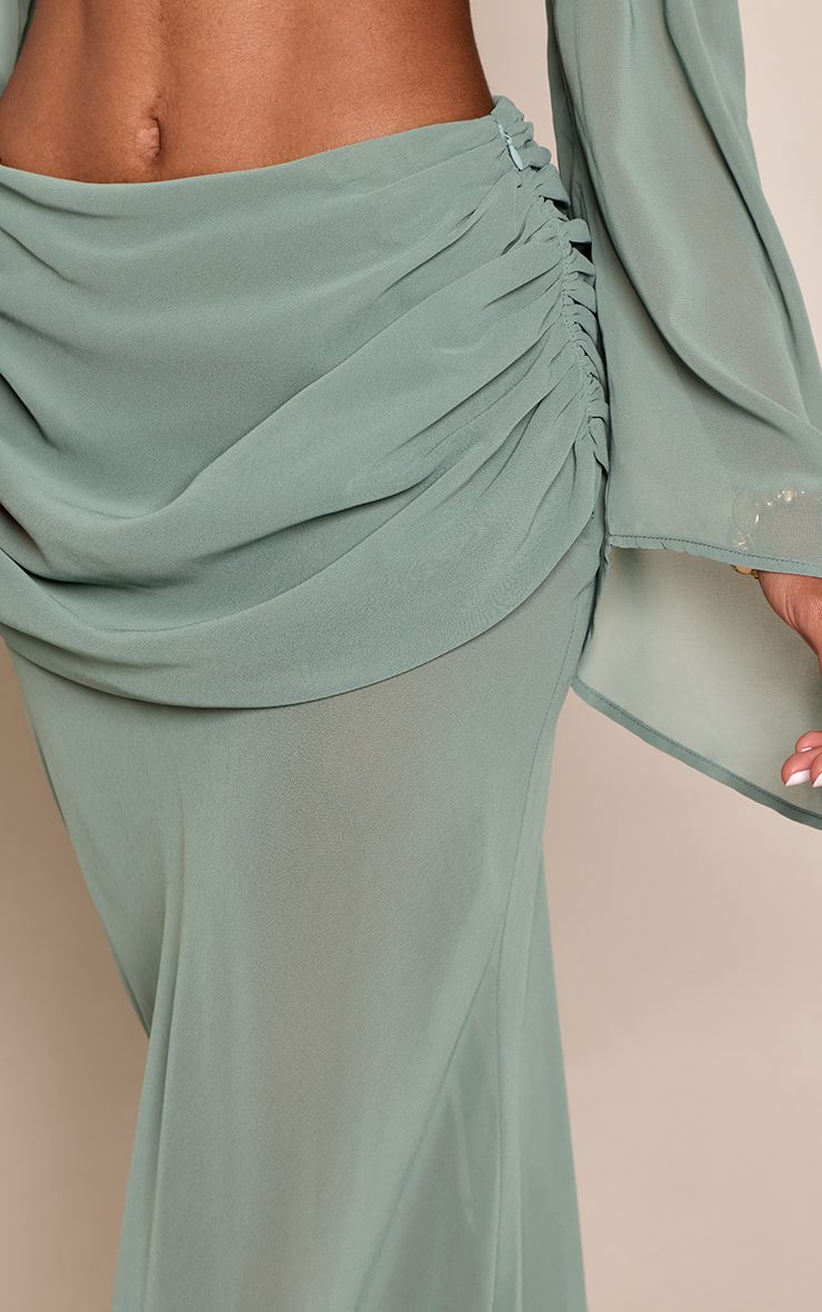 Chiffon Maxi Rok met Drape Details - Set