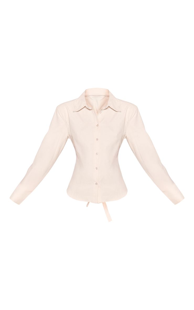 Perzikzachte Fitted Blouse met Schoudervullingen