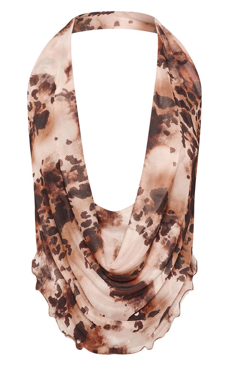 Mesh Halter Top met Dierenprint - Zomerse Elegantie