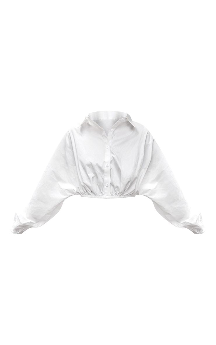 Poplin Cropped Blouse met Gather Detail – Co-ord Set