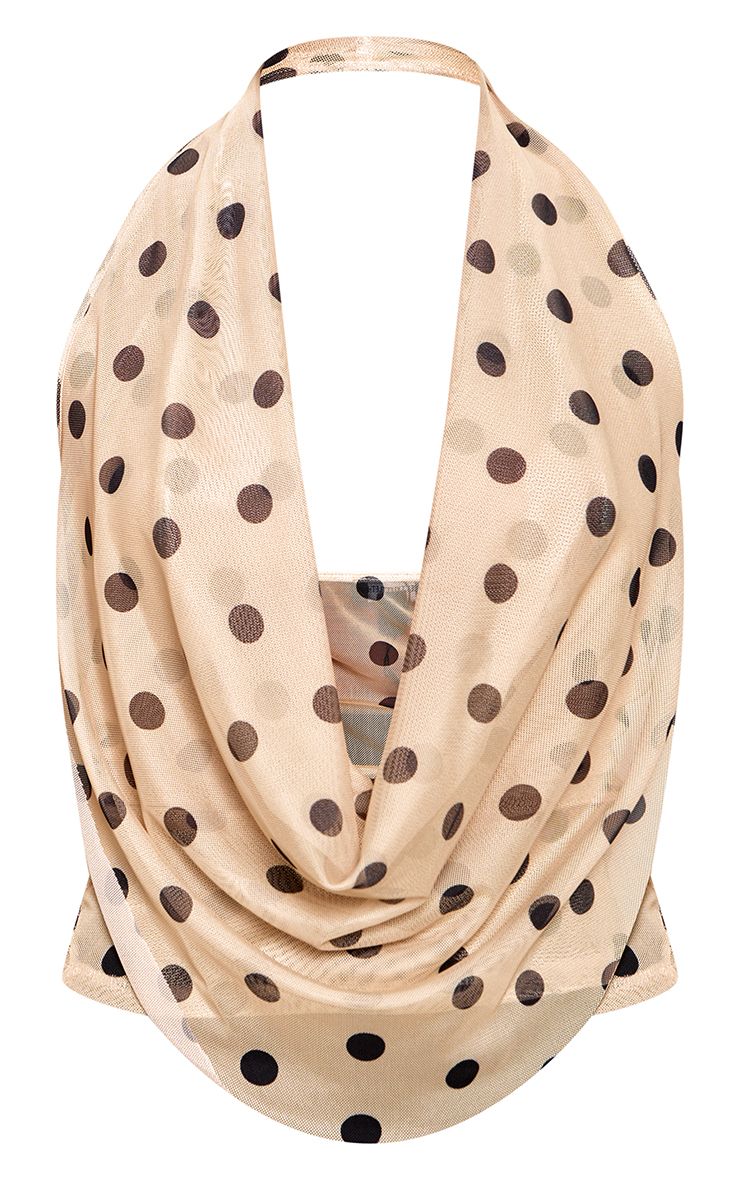 Polka Dot Mesh Halter Top - Speels Elegantie