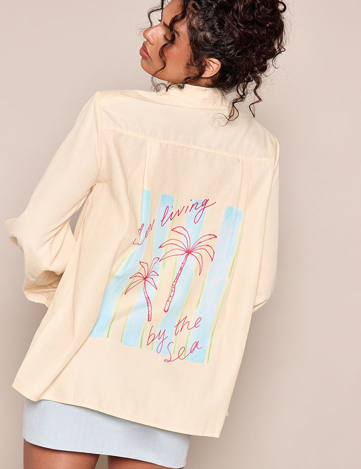 Palm Oversize Blouse met Schoudervulling