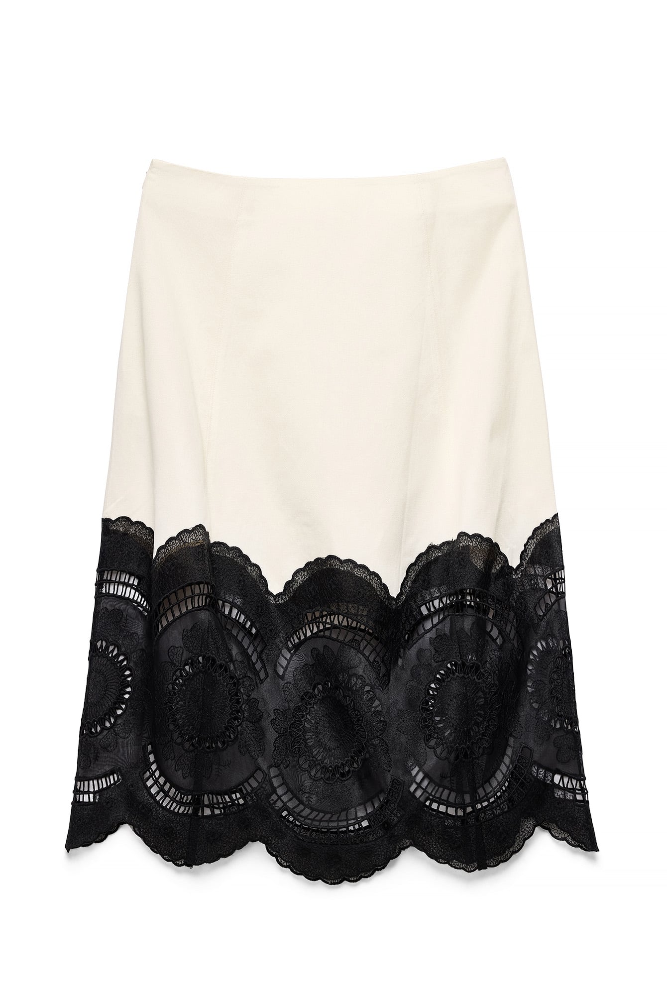 Cocoon Kant Midi Rok met Ingebouwde Short
