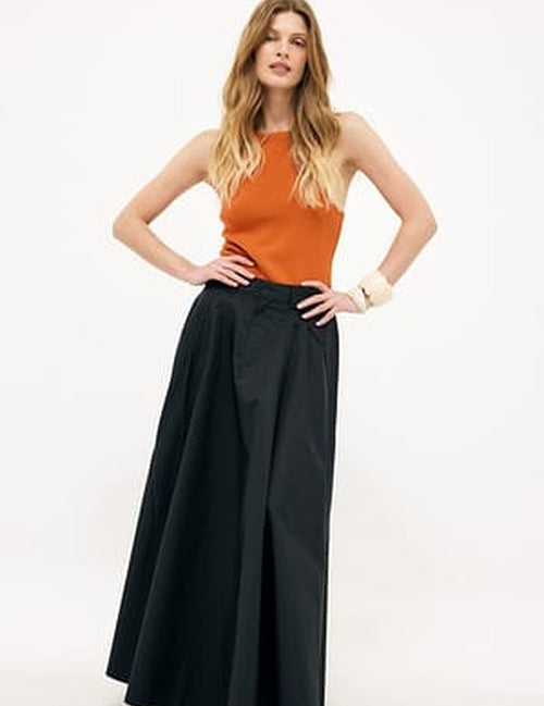 Katoenen Maxirok met Tailleband - Klassiek Chic