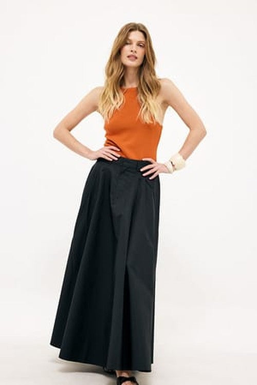 Katoenen Maxirok met Tailleband - Klassiek Chic