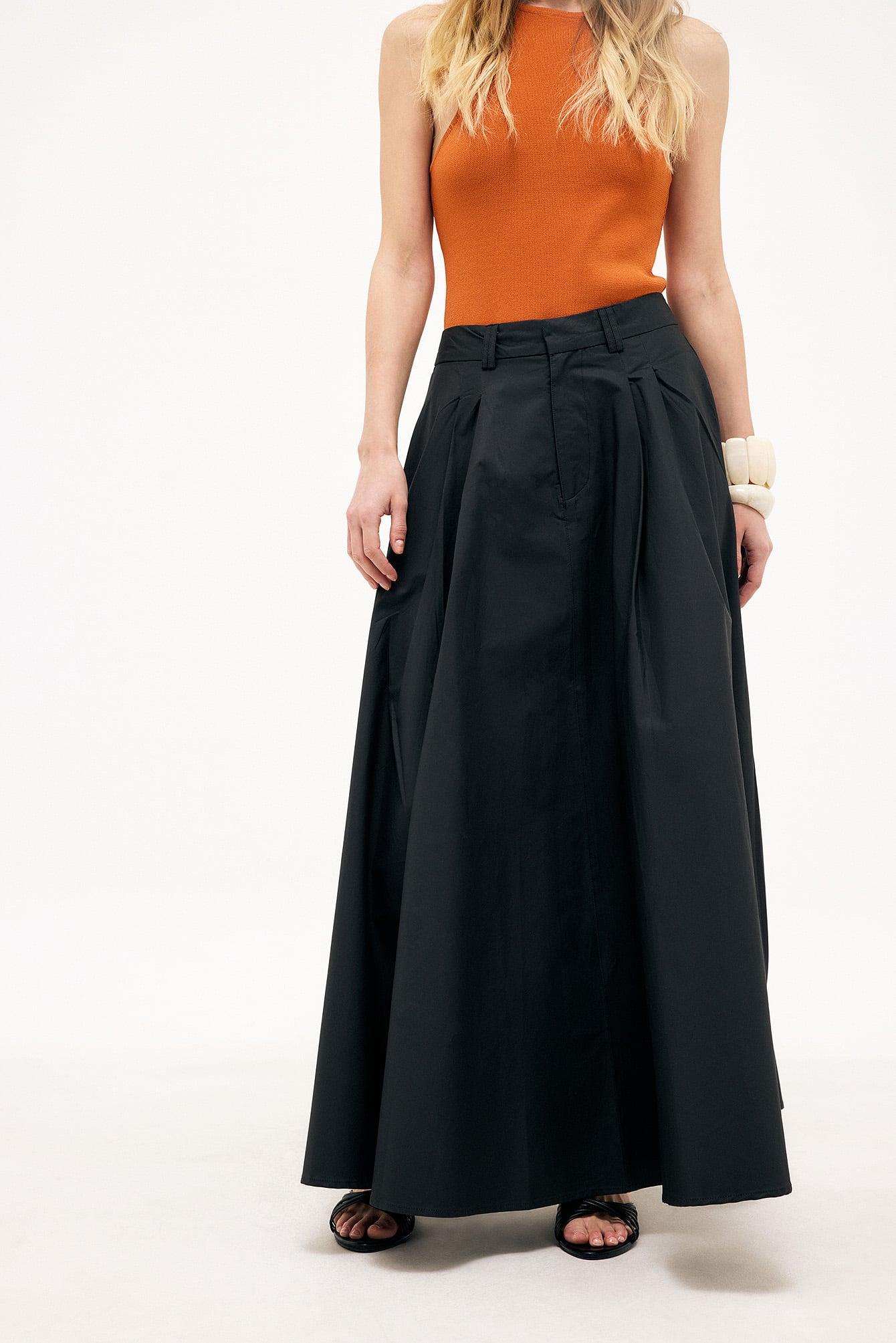 Katoenen Maxirok met Tailleband - Klassiek Chic