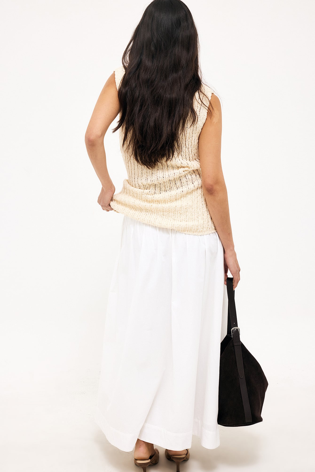 Katoenen Maxi Rok met Pintucks - Minimalistisch Chic