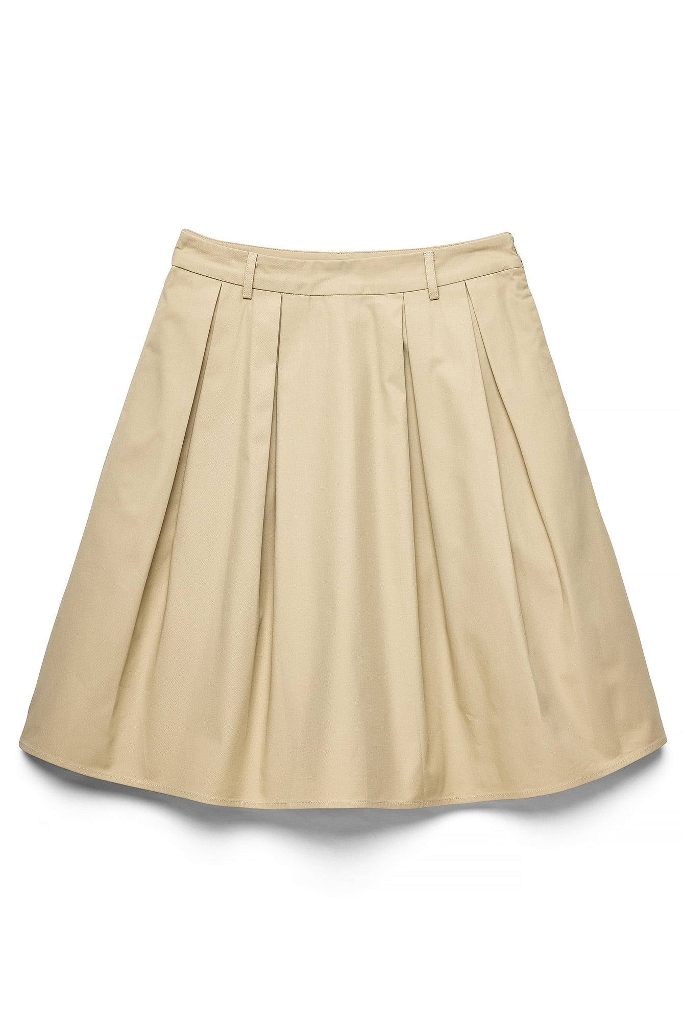 Katoenen Midi Rok met Plooidetail