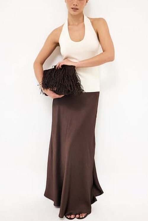 Crinkle Maxi Skirt in Bias Cut