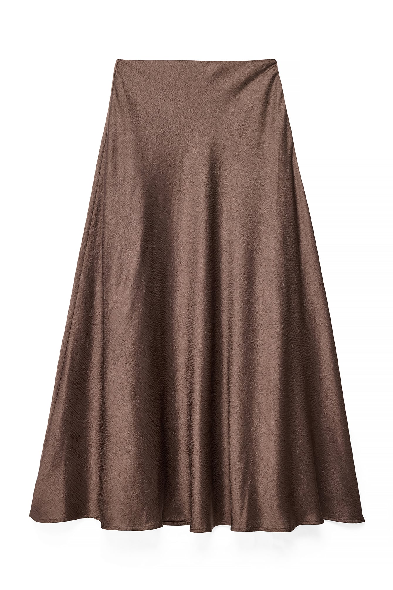 Crinkle Maxi Skirt in Bias Cut