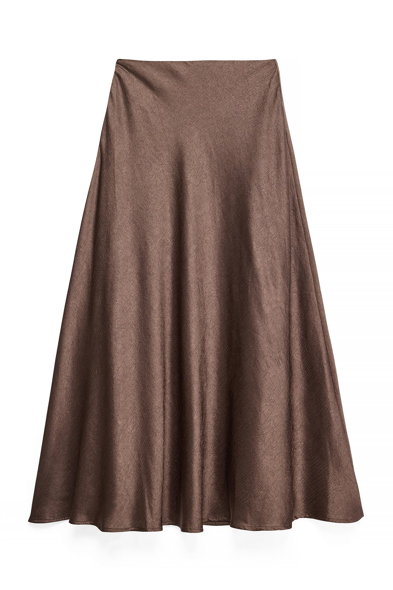 Crinkle Maxi Skirt in Bias Cut