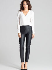 Maud Zwarte Leather-Look Broek | Sera & Zena