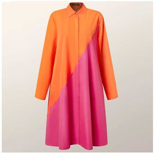 dames-a-lijn-blousejurk-met-polokraag-en-zakken