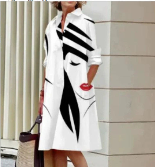 dames-a-lijn-blousejurk-met-polokraag-en-zakken