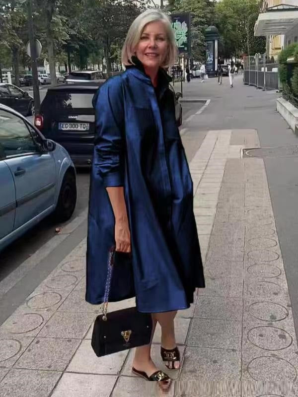 dames-a-lijn-blousejurk-met-polokraag-en-zakken