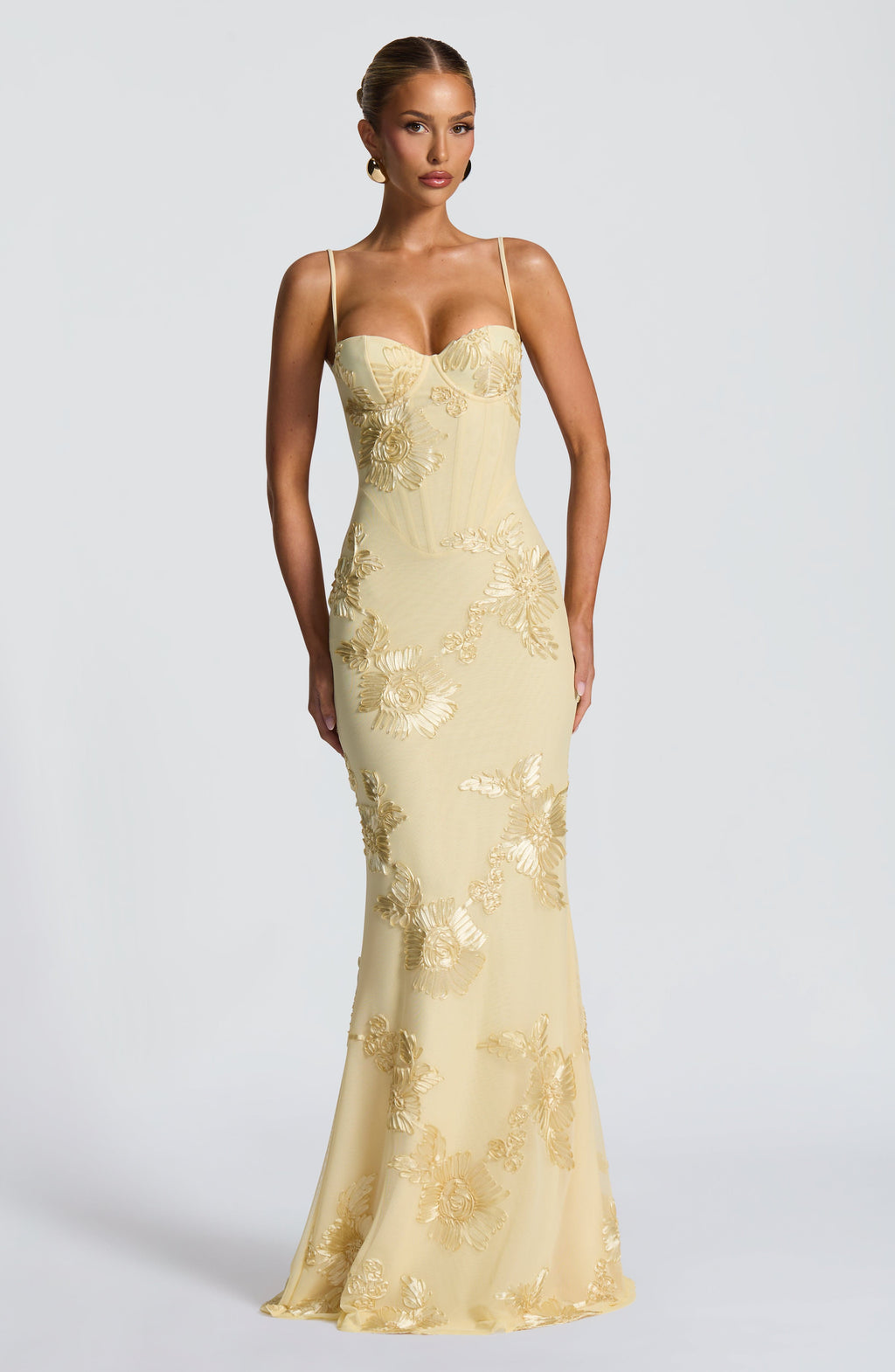 Dames Avondjurk Mouwloos met Corset en Bloemenprint in Mermaid Silhouet