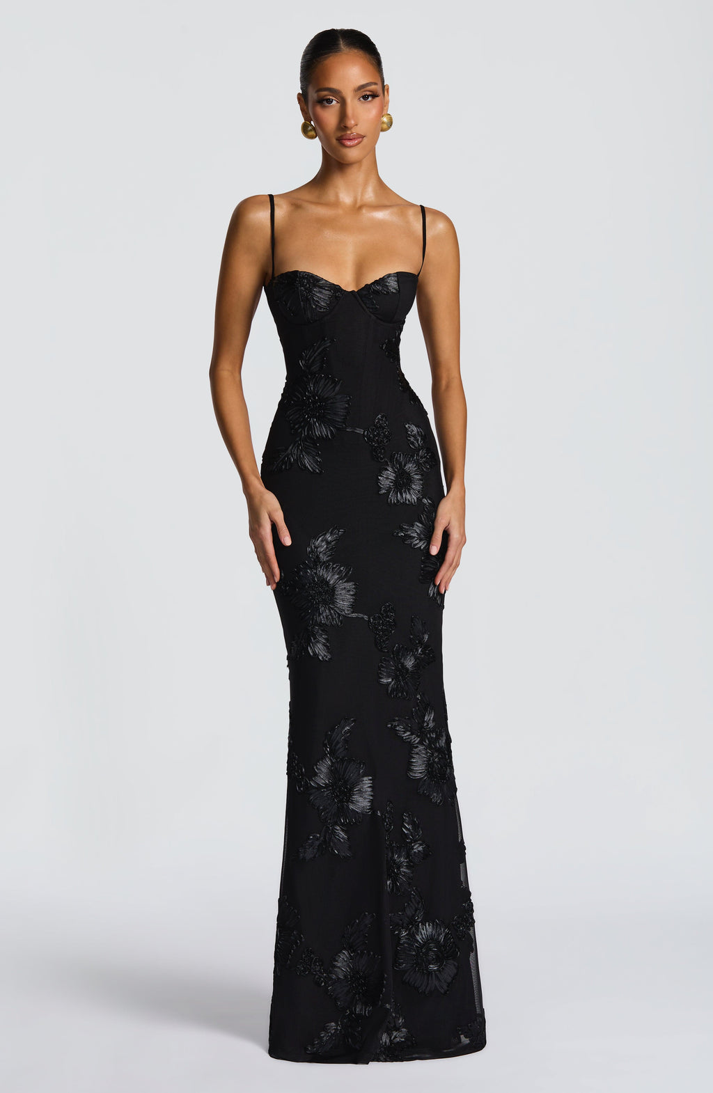 Dames Avondjurk Mouwloos met Corset en Bloemenprint in Mermaid Silhouet