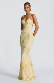 Dames Avondjurk Mouwloos met Corset en Bloemenprint in Mermaid Silhouet
