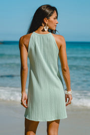 Mintgroene Mini-jurk met Frisse Zomerse Look