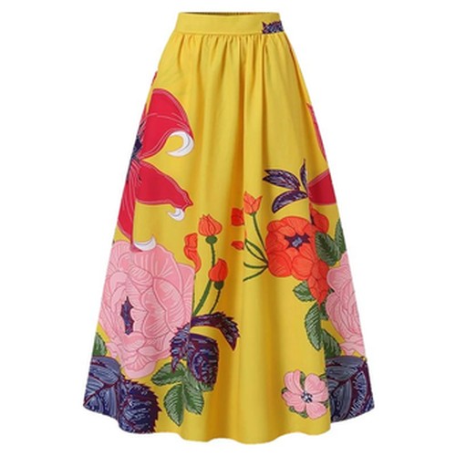 Elegante Bloemenrok met Loshangende Snit