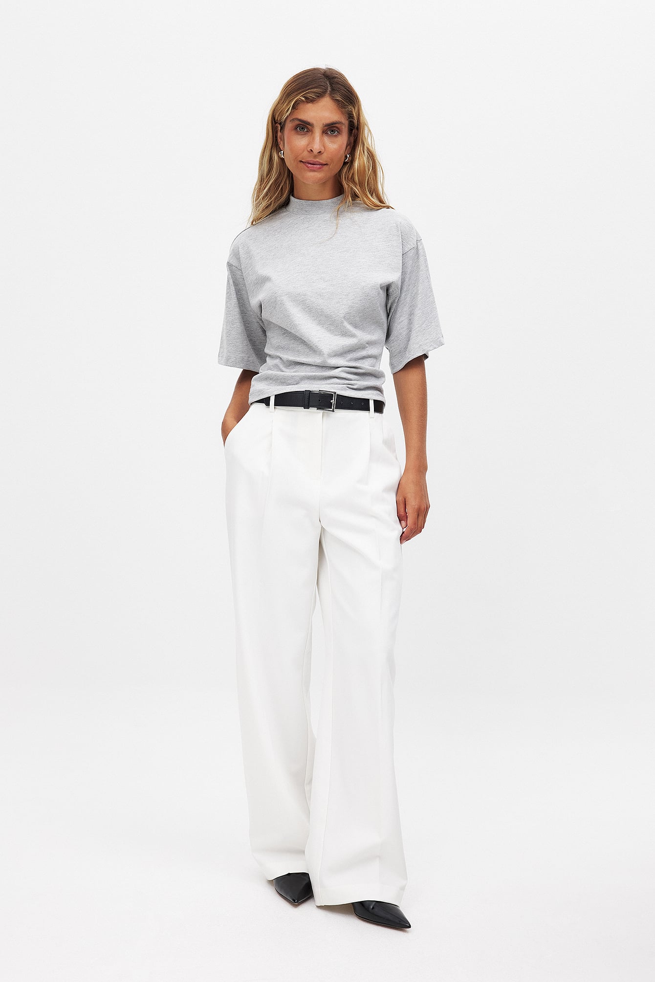 Turtleneck Katoenen T-shirt met Trechterhals voor Dames