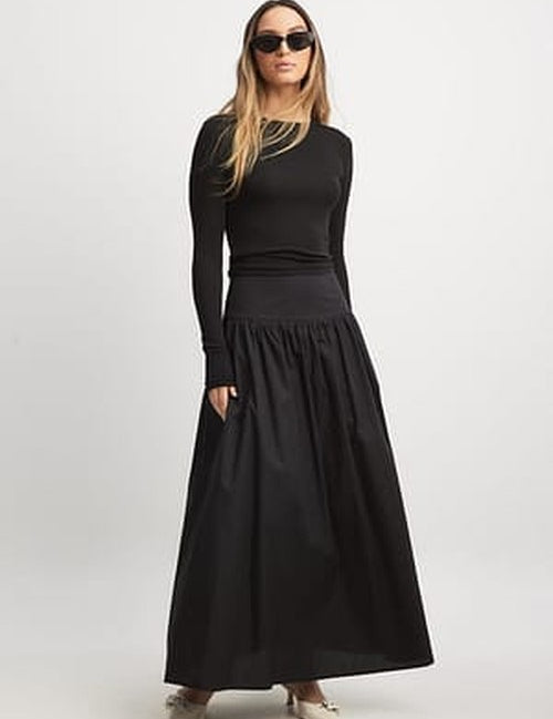Geplooide Maxi Rok van Katoen – Luchtig & Nonchalant