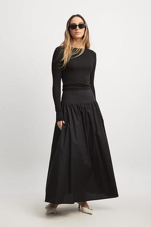 Geplooide Maxi Rok van Katoen – Luchtig & Nonchalant