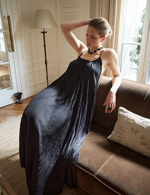 Gathered Volume Strap Jurk - Elegante Zomerook