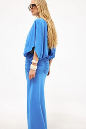 Heuppanel Jersey Maxi Jurk | Figuurvriendelijk