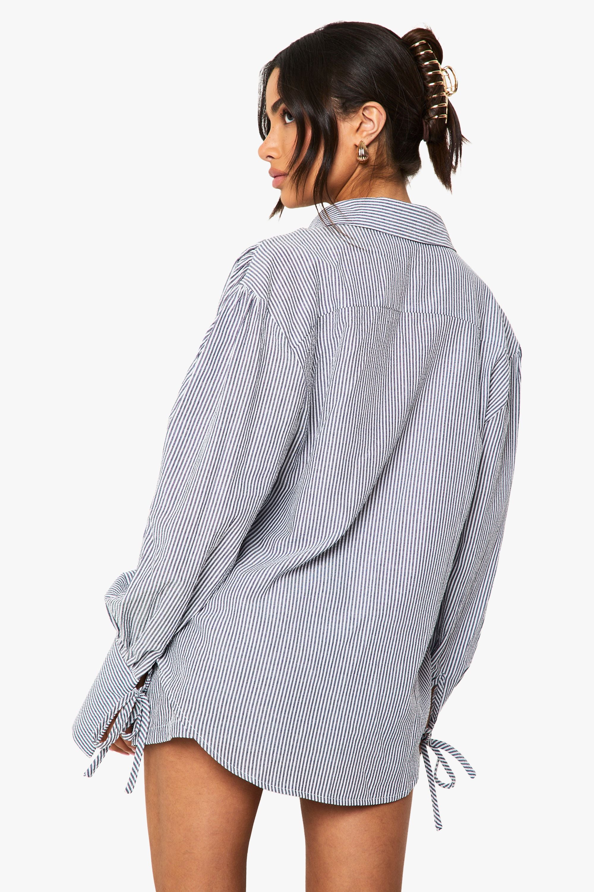 Petite Balloon Sleeve Striped Set met Shirt en Shorts